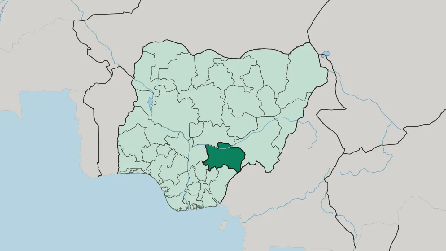 Map of Benue State in Nigeria