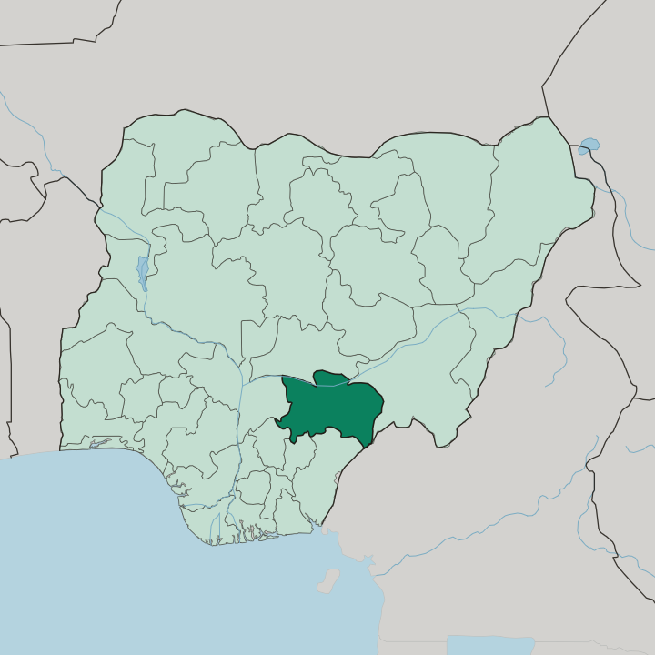 Map showing Benue State — In Nigeria