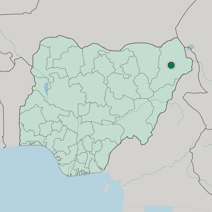 Map showing Maiduguri — In Nigeria
