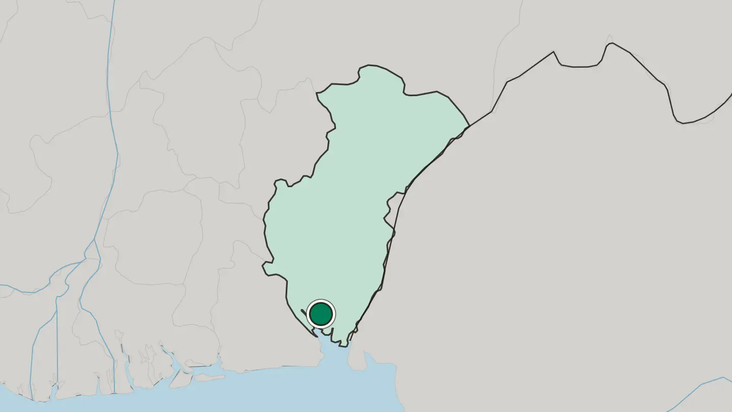 Map of Calabar in Nigeria