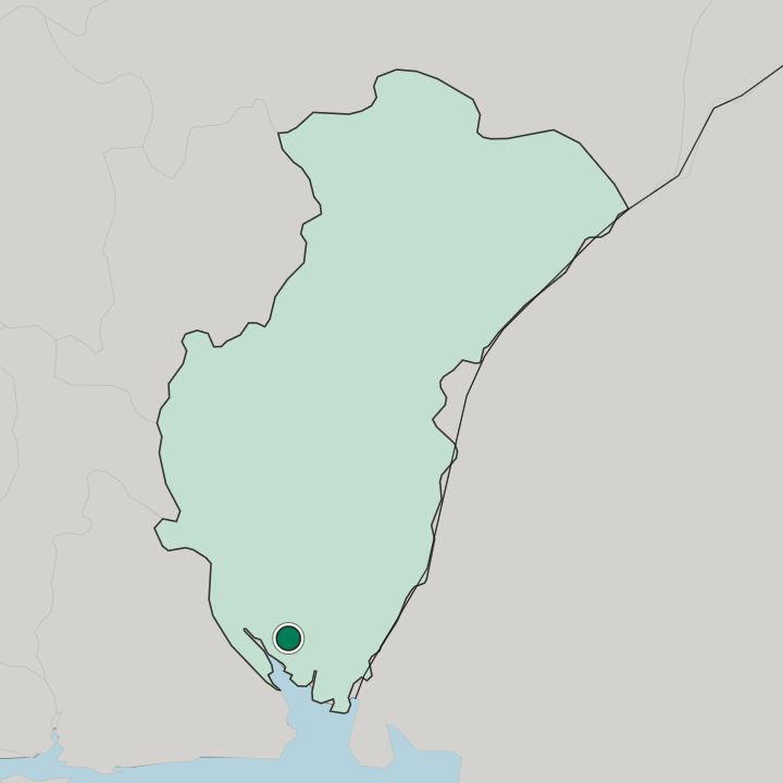 Map showing Calabar — In Cross River State