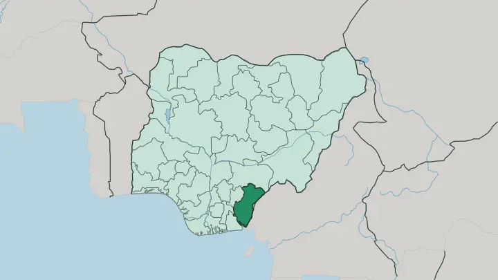 Map of Cross River State in Nigeria