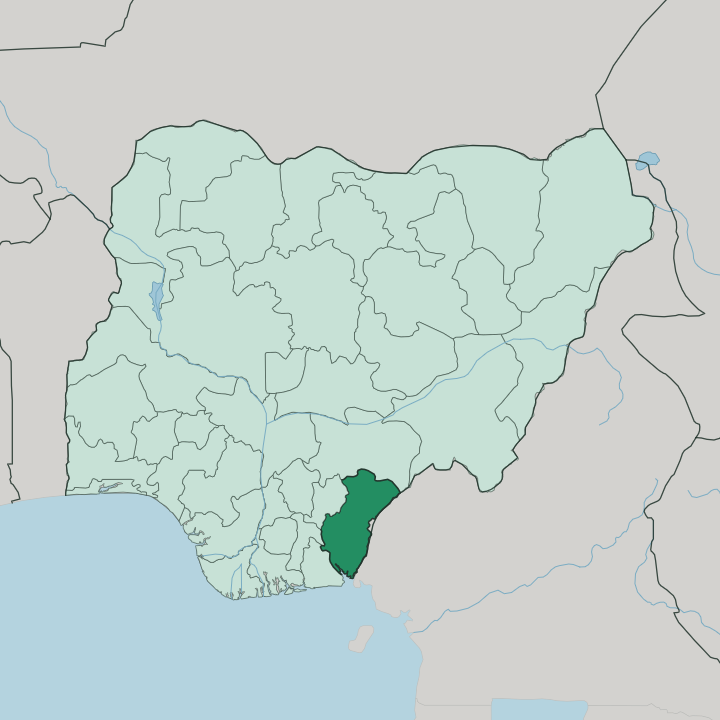 Map showing Cross River State — In Nigeria