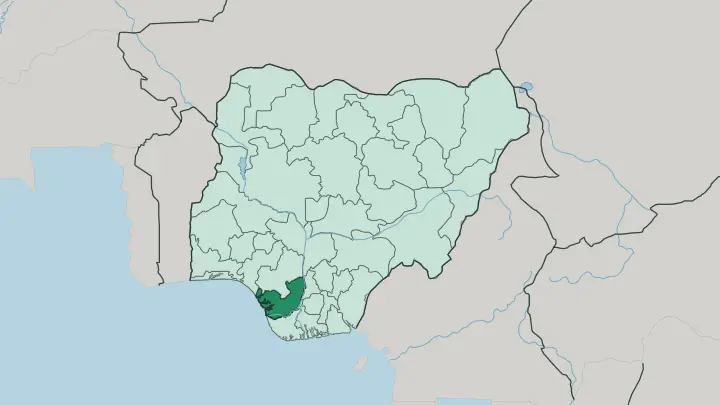 Map of Delta State in Nigeria