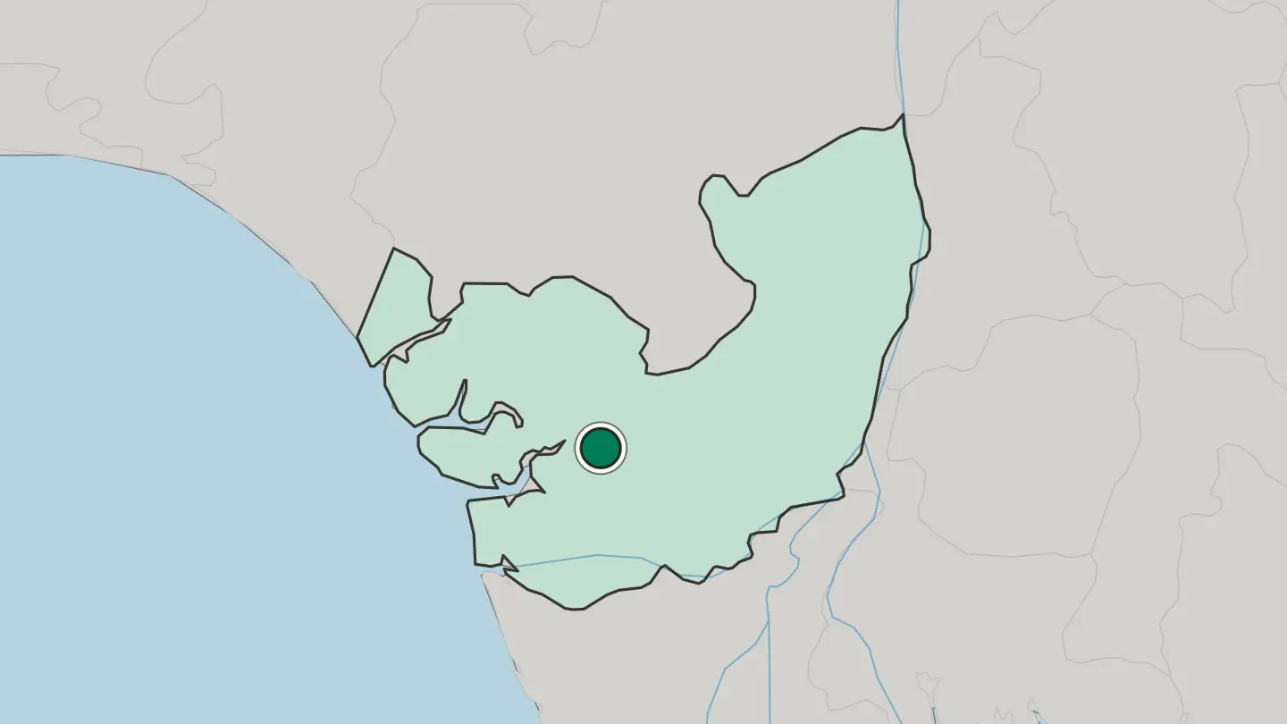 Map of Warri in Nigeria