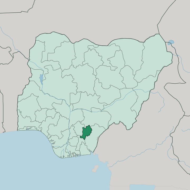 Map showing Ebonyi State — In Nigeria