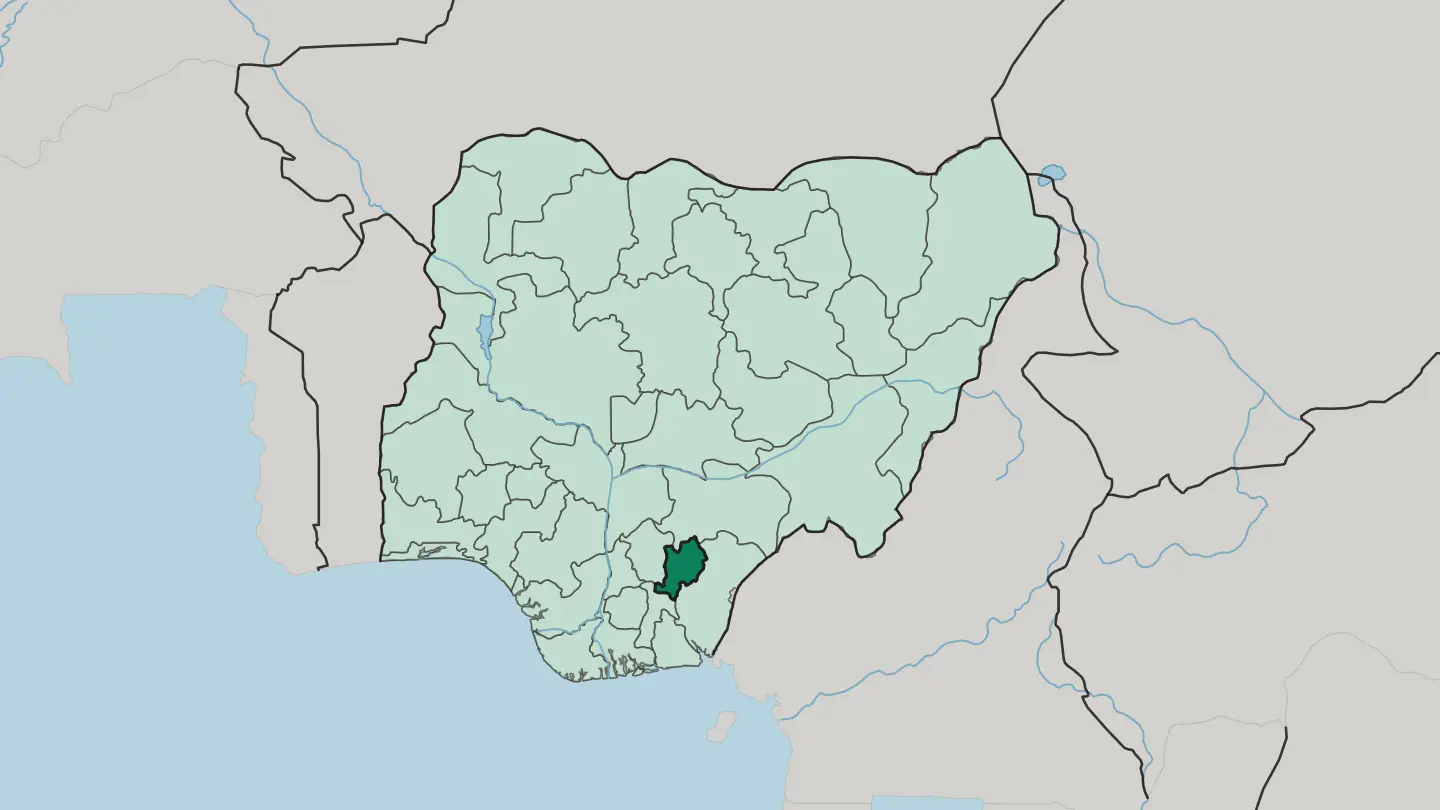 Map of Ebonyi State in Nigeria