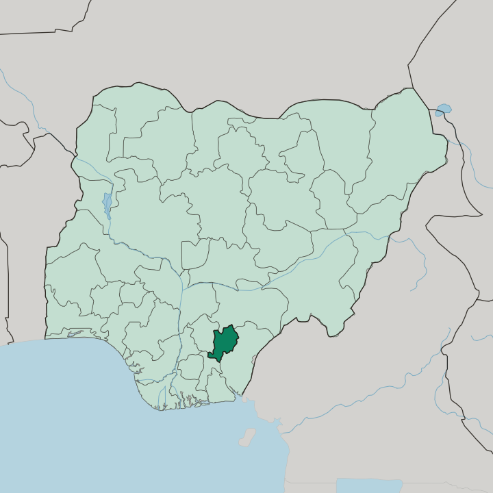 Map showing Ebonyi State — In Nigeria