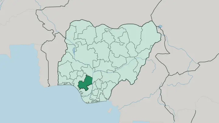 Map of Edo in Nigeria