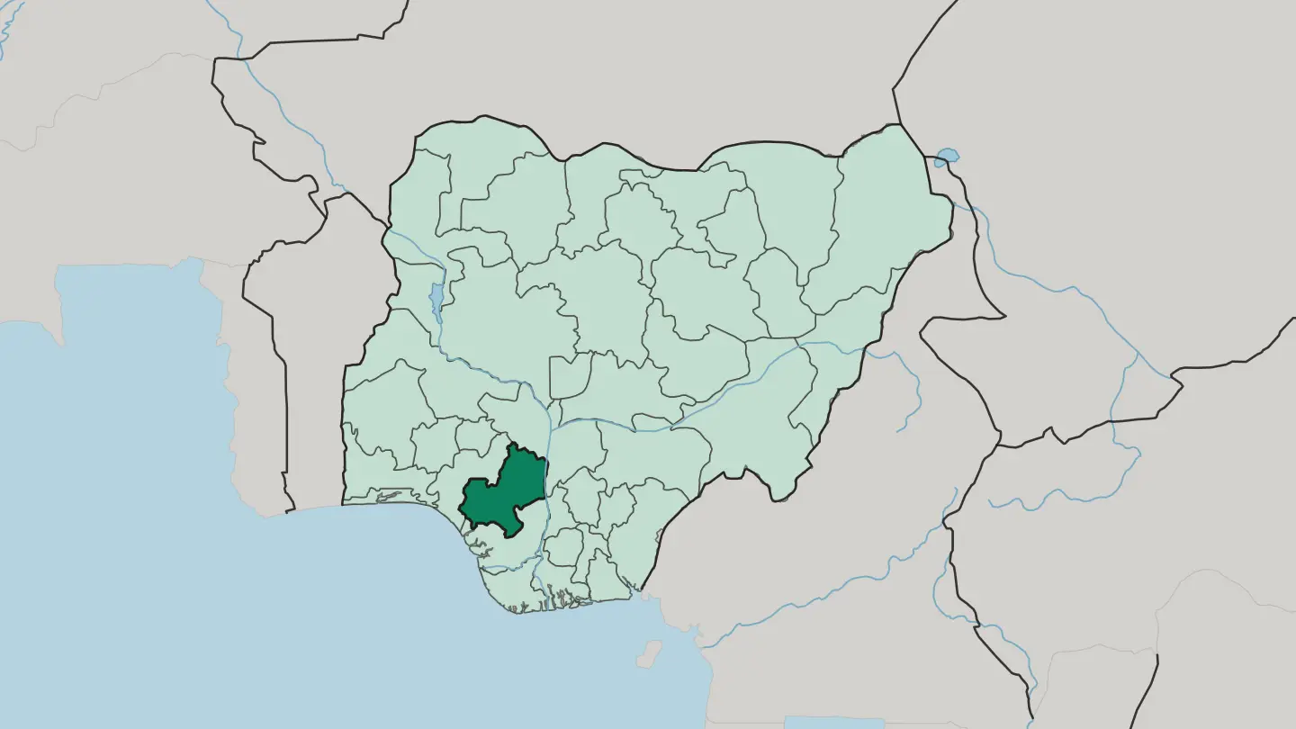 Map of Edo in Nigeria