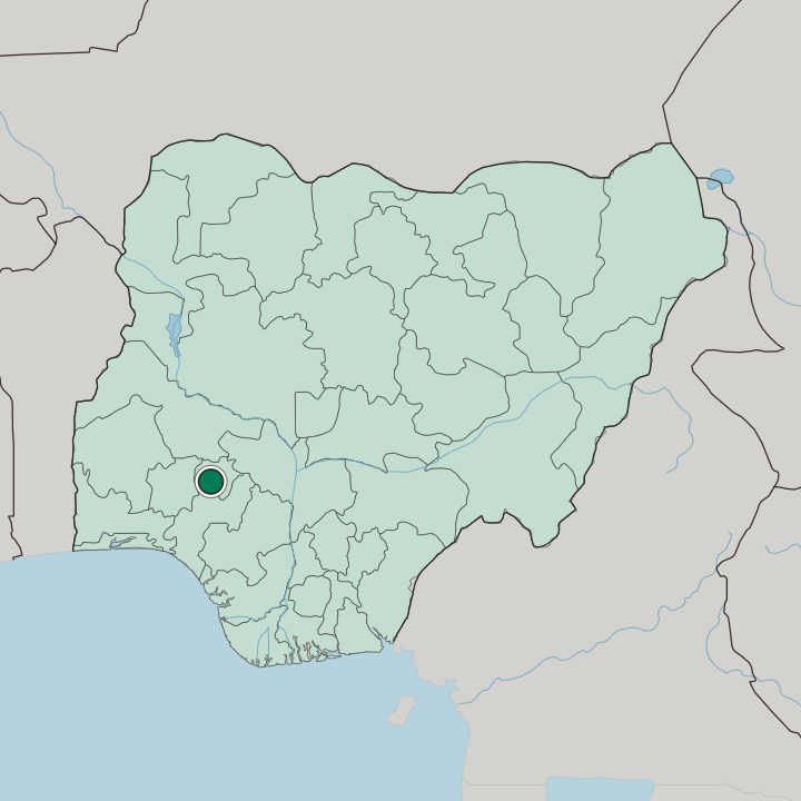 Map showing Ado-Ekiti — In Nigeria