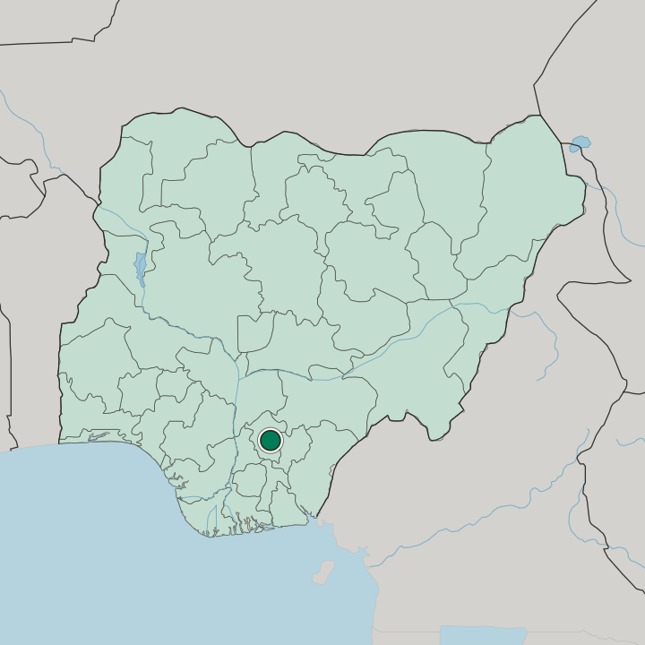Map showing Enugu — In Nigeria