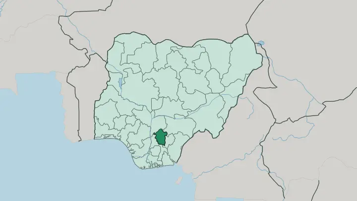 Map of Enugu State in Nigeria
