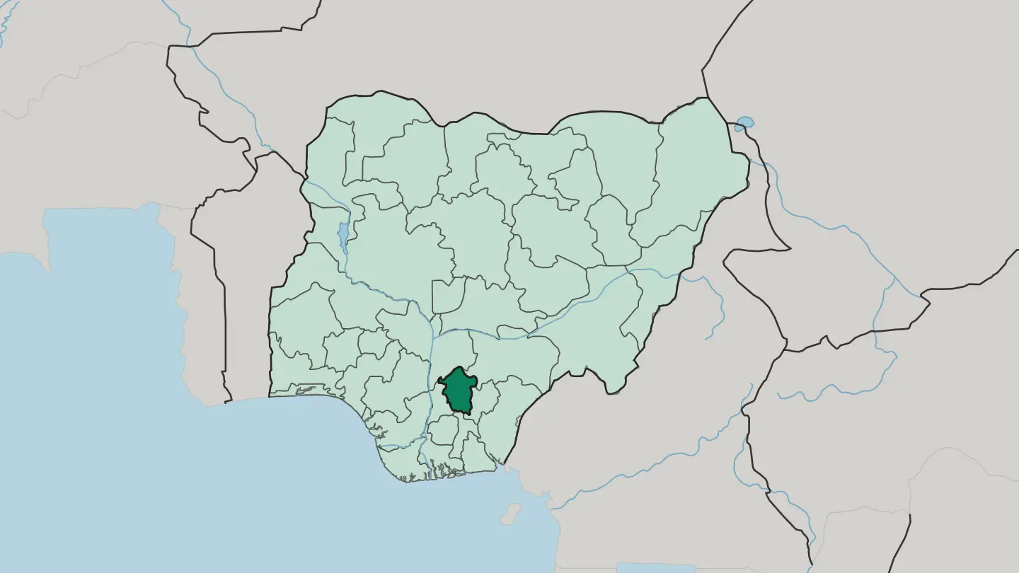 Map of Enugu State in Nigeria