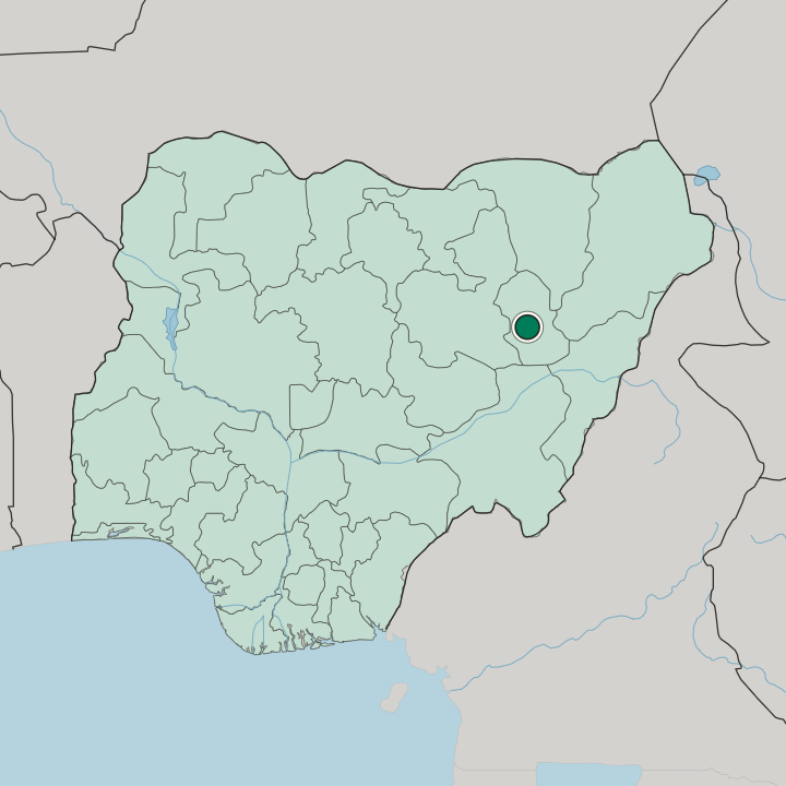 Map showing Gombe — In Nigeria