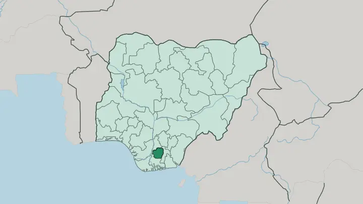 Map of Imo State in Nigeria