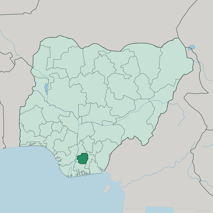 Map showing Imo State — In Nigeria