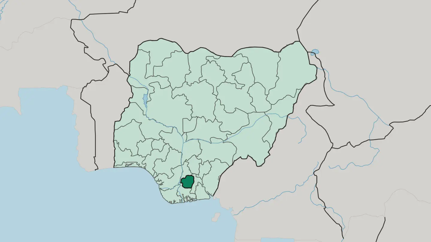 Map of Imo State in Nigeria