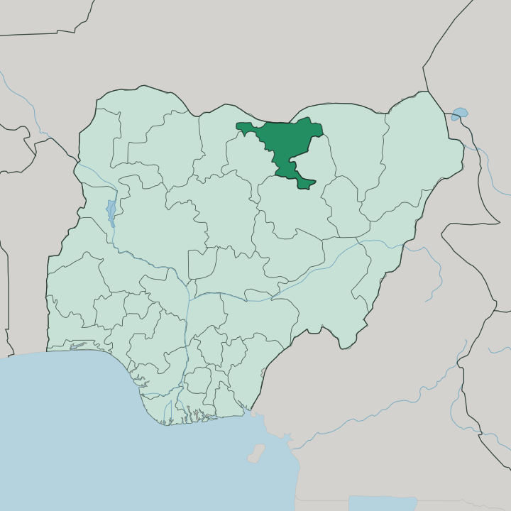 Map showing Jigawa State — In Nigeria