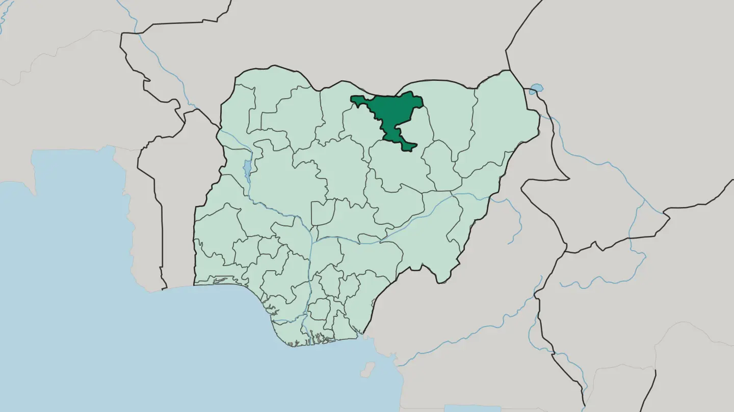 Map of Jigawa State in Nigeria