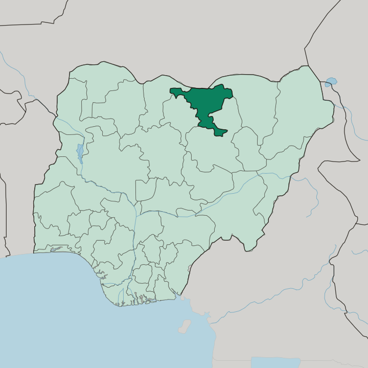 Map showing Jigawa State — In Nigeria