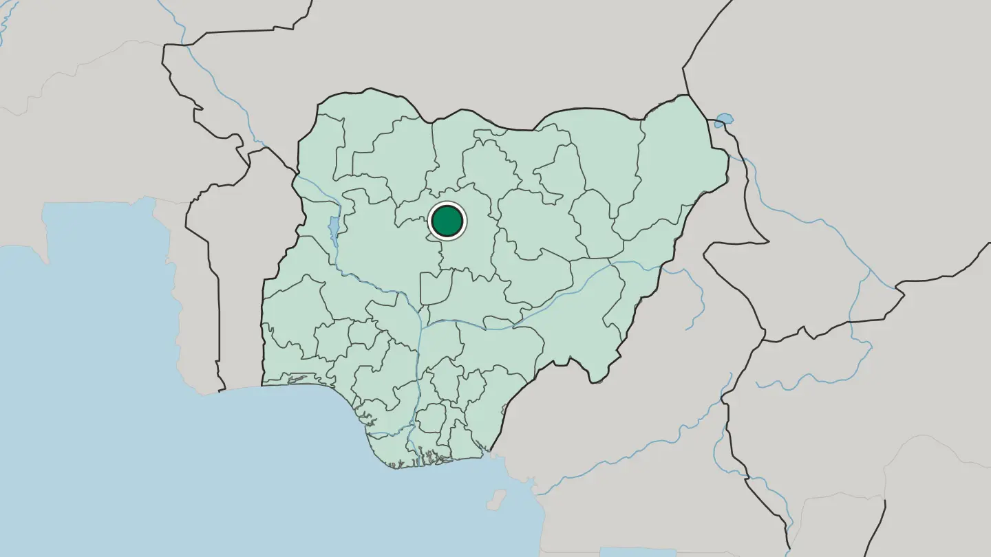 Map of Kaduna in Nigeria