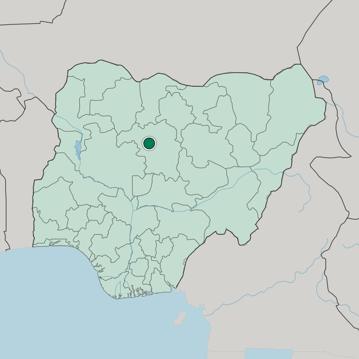 Map showing Kaduna — In Nigeria