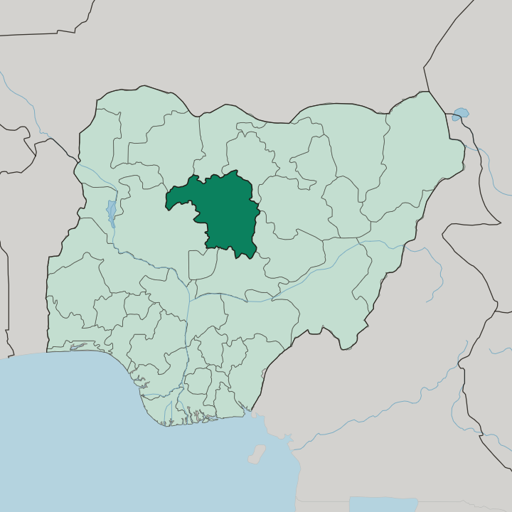 Map showing Kaduna State — In Nigeria