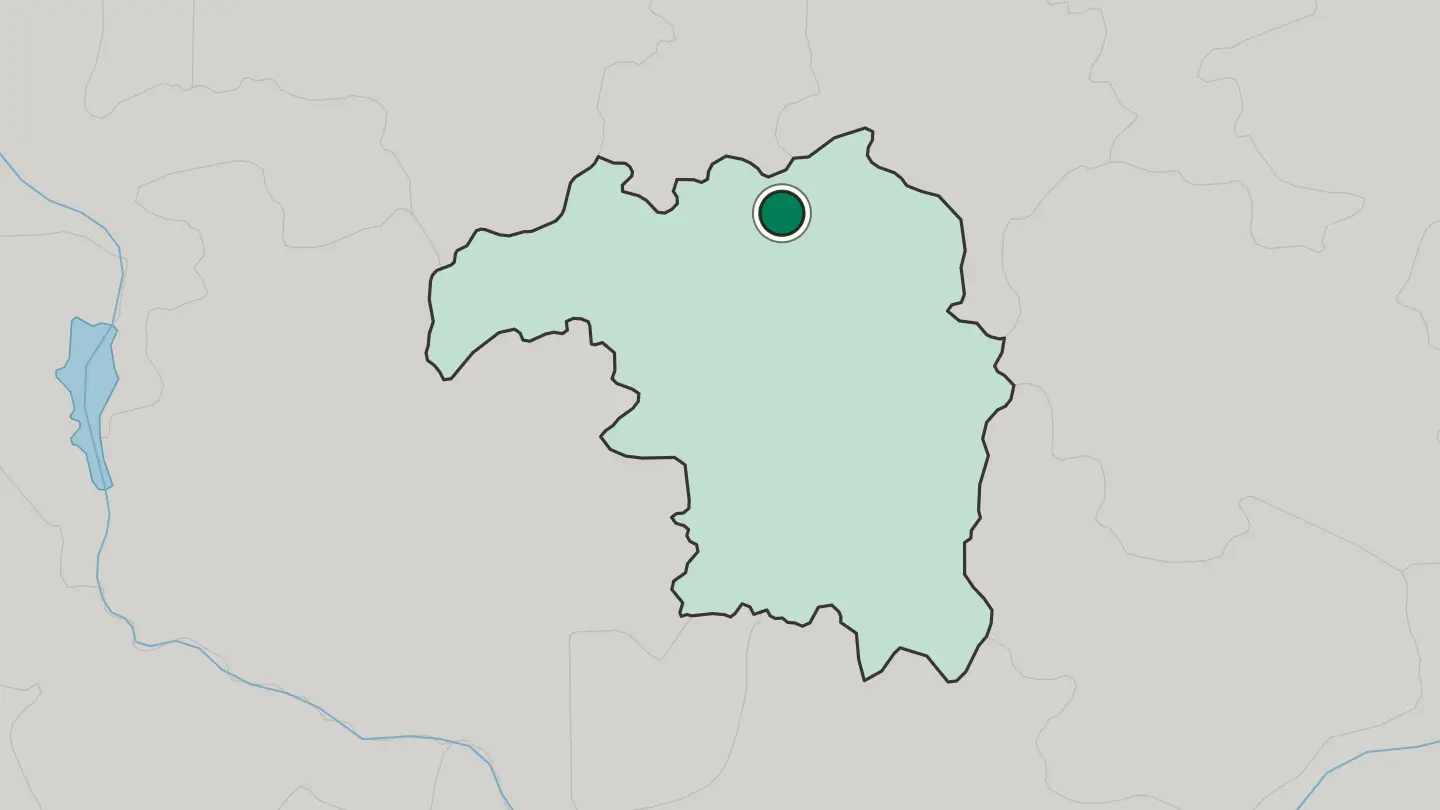 Map of Zaria in Nigeria