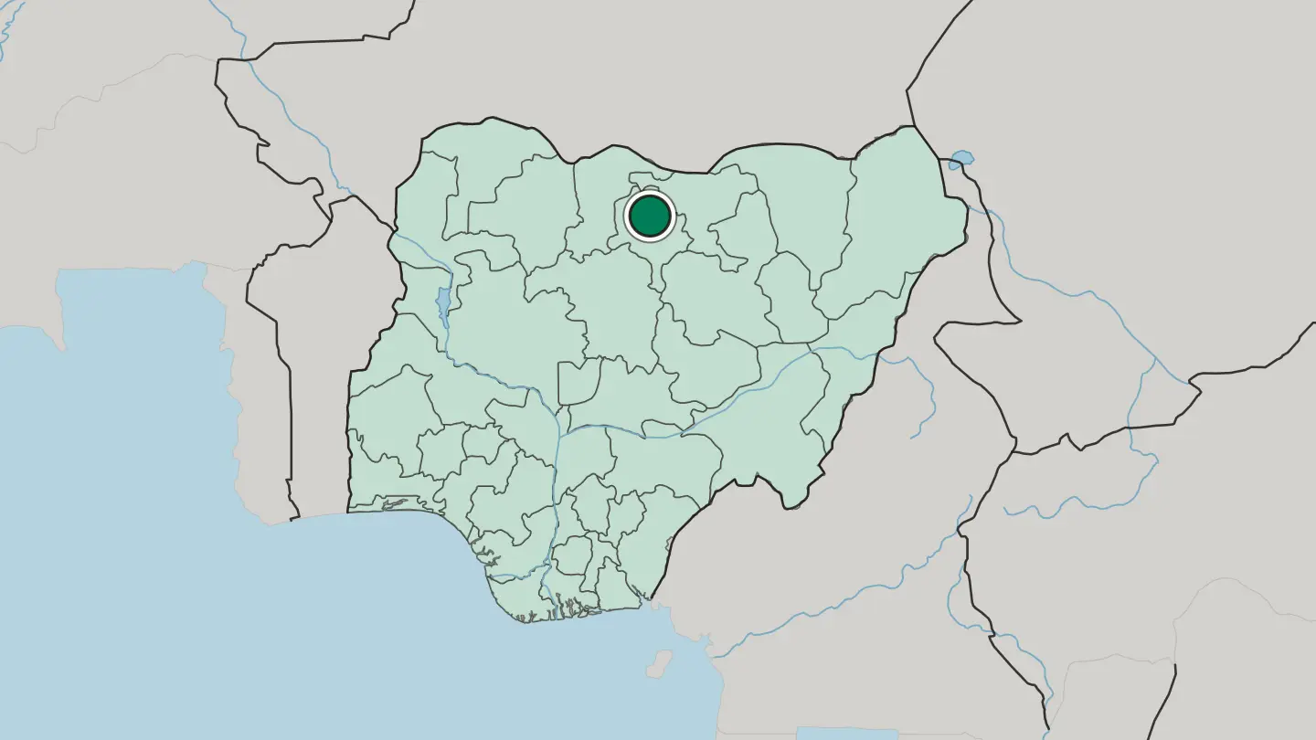 Map of Kano in Nigeria