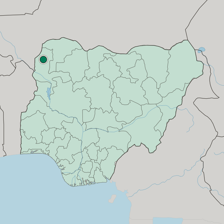 Map showing Birnin Kebbi — In Nigeria