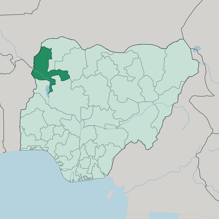 Map showing Kebbi State — In Nigeria