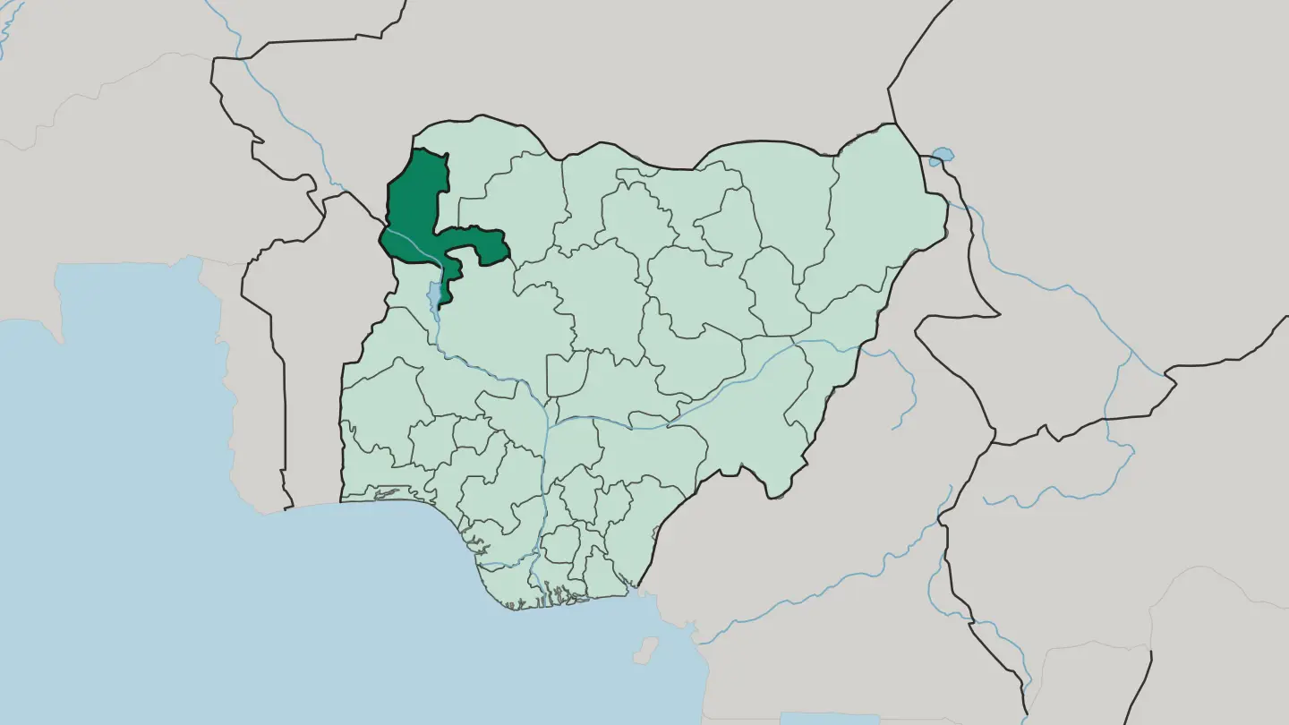 Map of Kebbi State in Nigeria