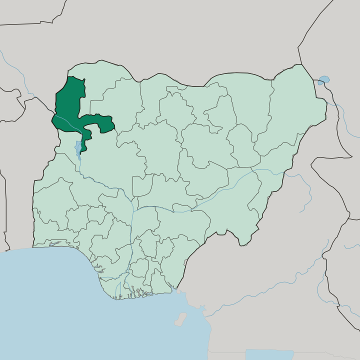 Map showing Kebbi State — In Nigeria