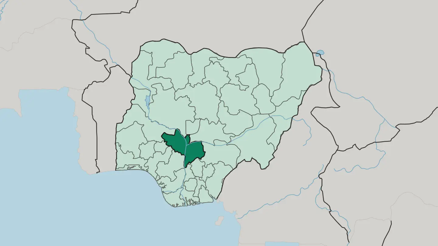 Map of Kogi State in Nigeria