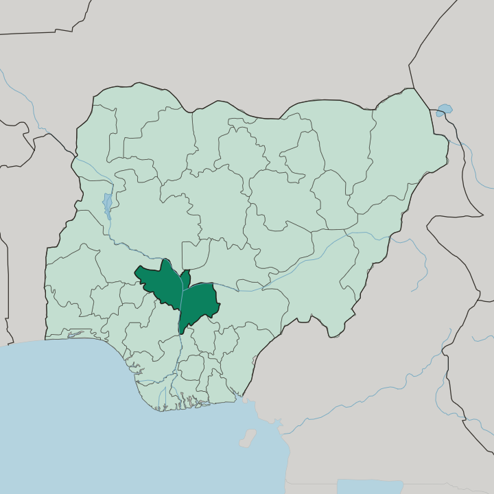 Map showing Kogi State — In Nigeria