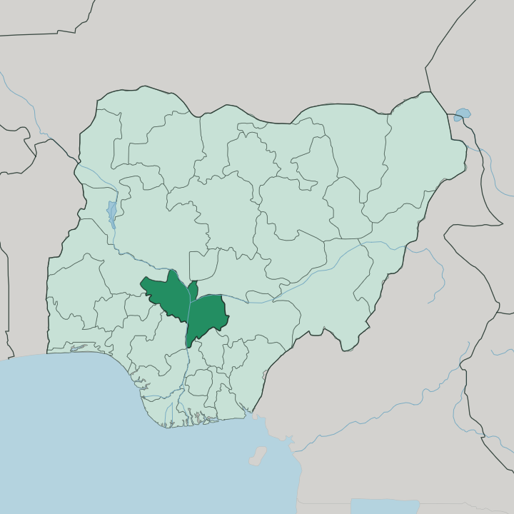 Map showing Kogi State — In Nigeria