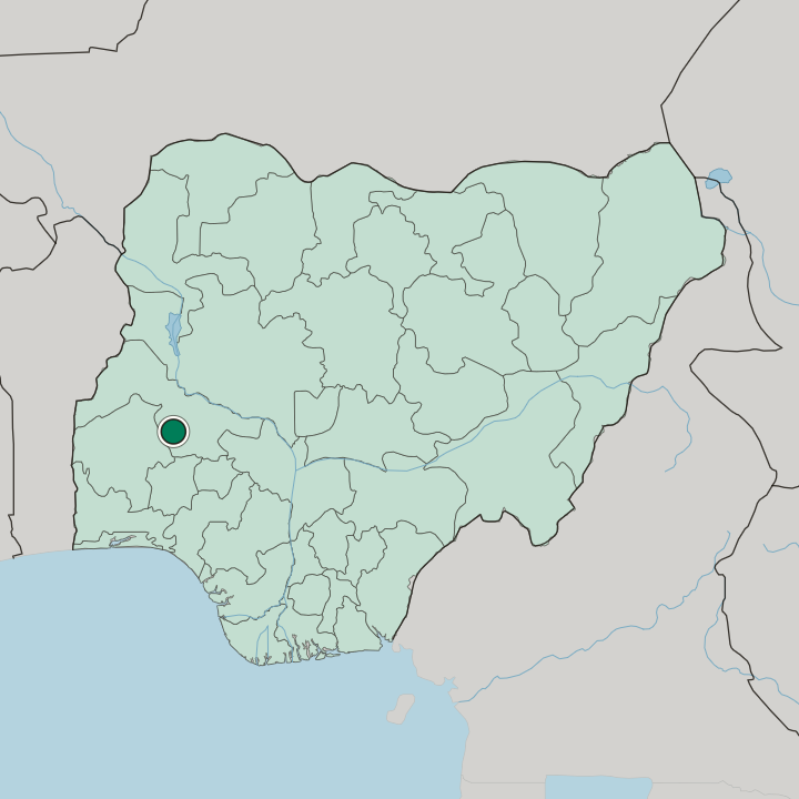 Map showing Ilorin — In Nigeria