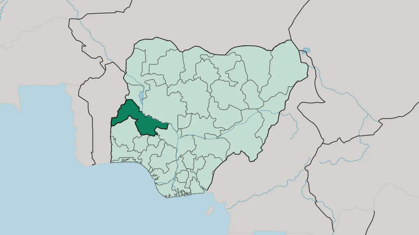 Map of Kwara State in Nigeria
