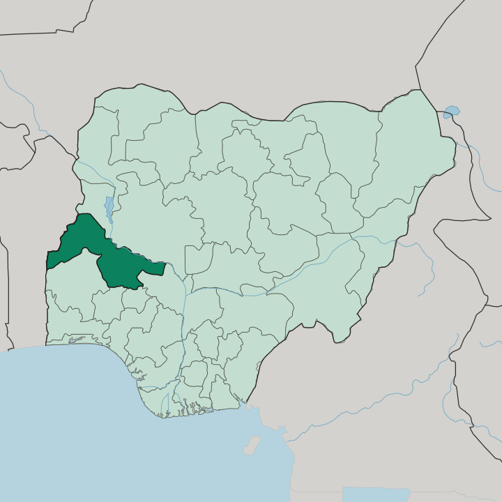 Map showing Kwara State — In Nigeria
