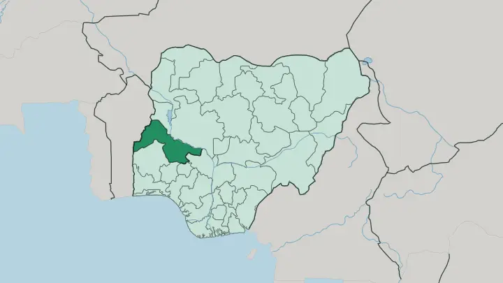 Map of Kwara State in Nigeria