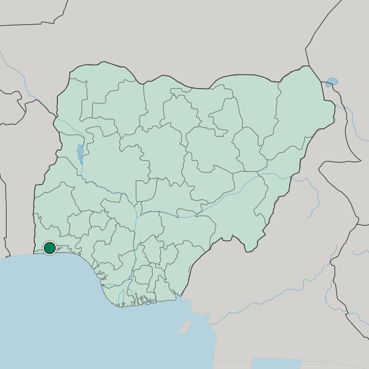 Map showing Ikeja — In Nigeria