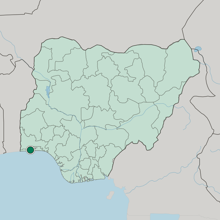 Map showing Lagos — In Nigeria