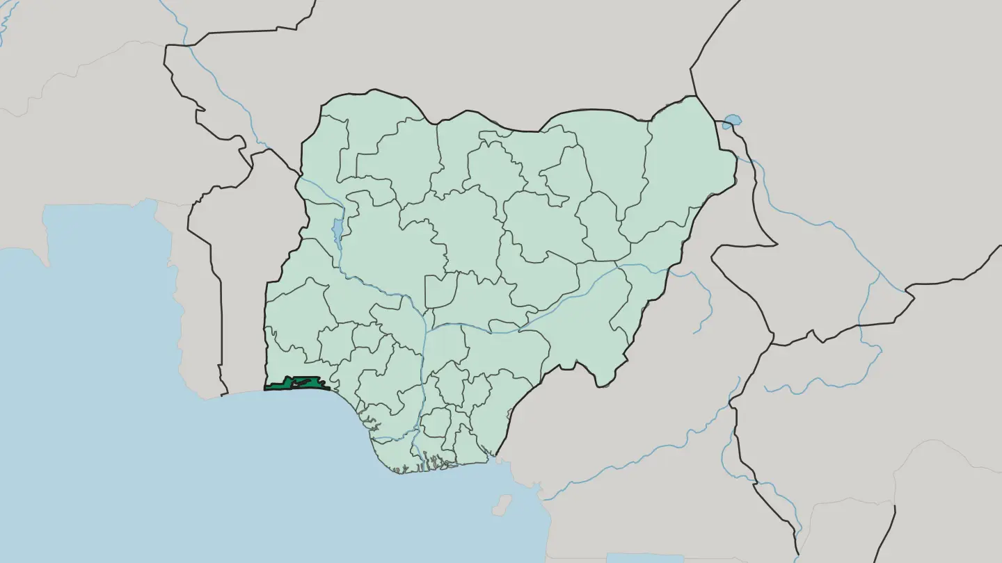 Map of Lagos State in Nigeria