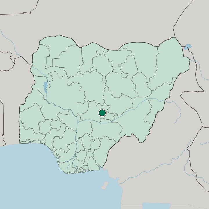 Map showing Lafia — In Nigeria