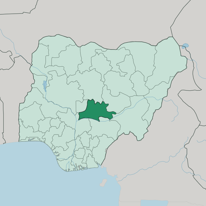 Map showing Nasarawa State — In Nigeria
