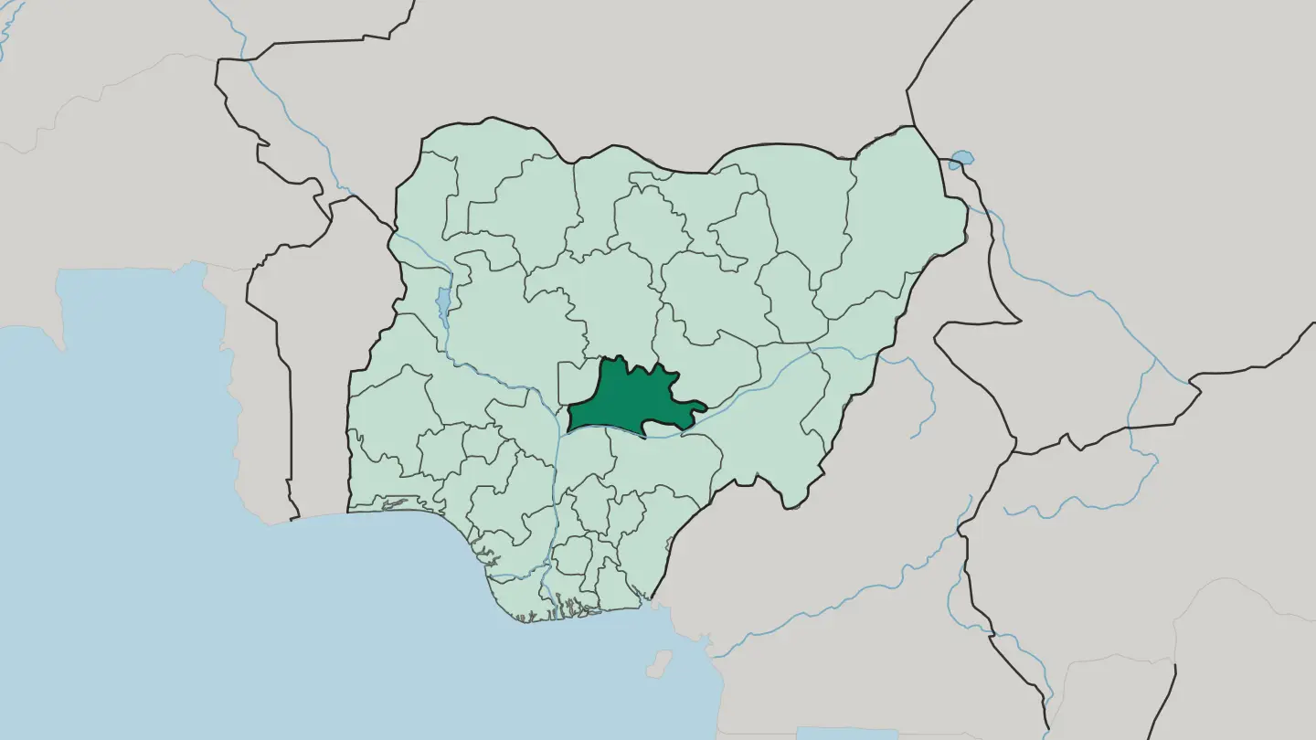 Map of Nasarawa State in Nigeria