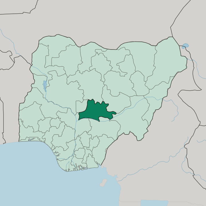 Map showing Nasarawa State — In Nigeria