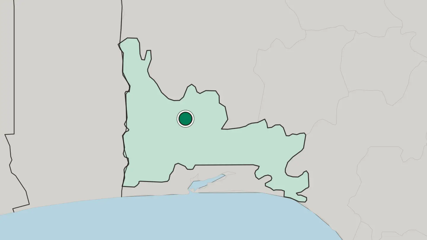 Map of Abeokuta in Nigeria