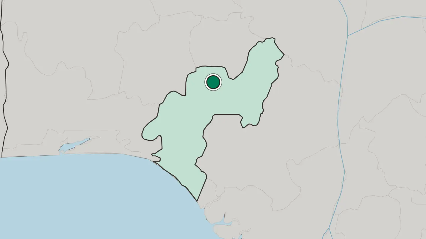Map of Akure in Nigeria